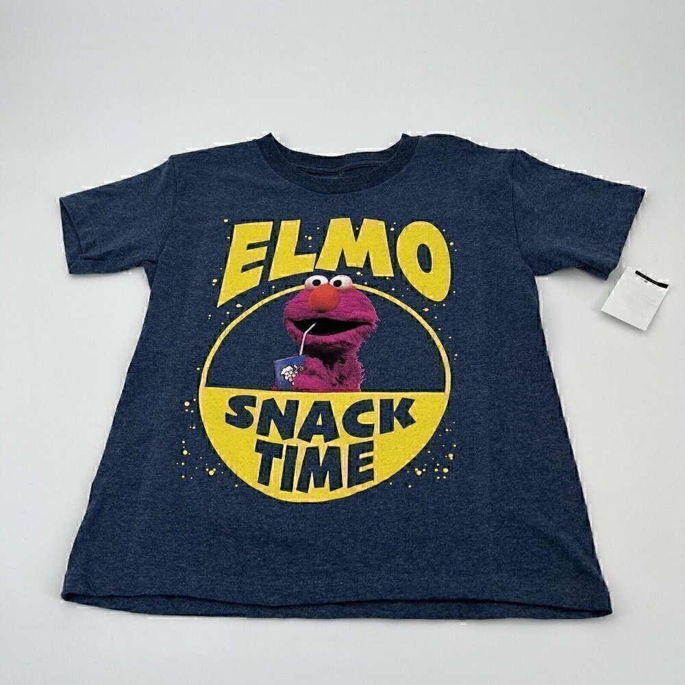 NEW 123 Sesame Street Elmo T-Shirt Youth Kids Size 7 Blue Short Sleeve Unisex